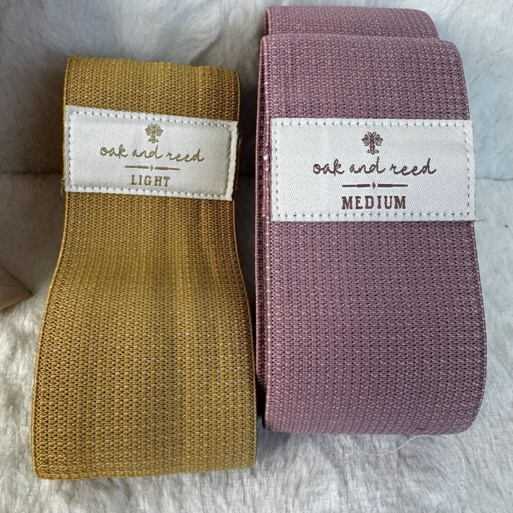 Oak And Reed Fabric Resistance Bands Set With Drawstring Bag - Light & Medium - Picture 3 of 3